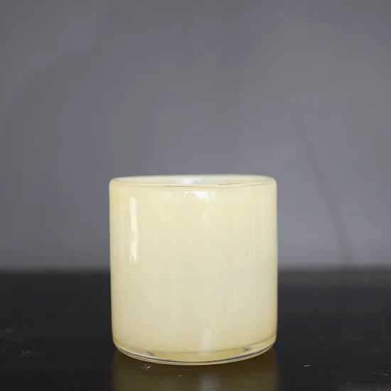 Custom Fashion Nordic Vintage Beige Milk White Wedding Hotel Home Decorative Glass Candle Jar