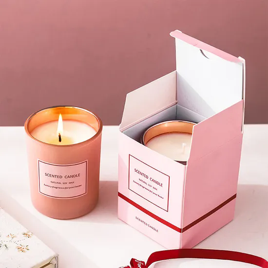 Valentine′s Day Gift Home Romantic Soy Wax Scented Candle Custom Logo Plated Pink Glass Aroma Candle