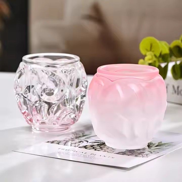 Wholesale transparent small vase round glass hydroponic living room decoration large candlestick supply ghost head vase