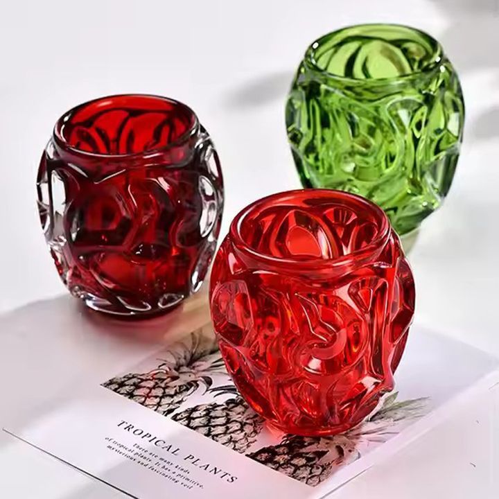 Wholesale transparent small vase round glass hydroponic living room decoration large candlestick supply ghost head vase