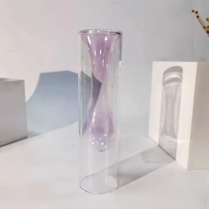 Nordic colored glass vase ornaments creative hydroponic transparent flower dryer home living room decoration