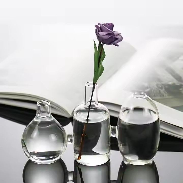 Wholesale Customized Transparent Glass Vase Flower Arrangement Hydroponic Flower Vase For Desktop Office Decoration