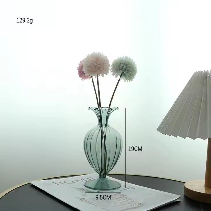 European Art Deco Design Transparent Glass Flower Vase Terrarium Tabletop Vase Made in China