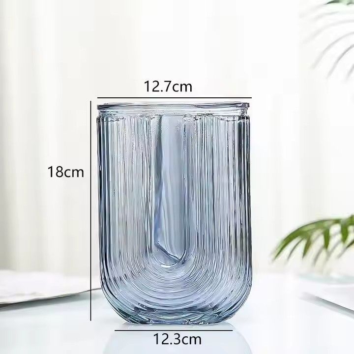 Wholesale Centerpiece Glass Decorative Colored Clear Glass Flower Vase Luxury Vases for Home Decoration