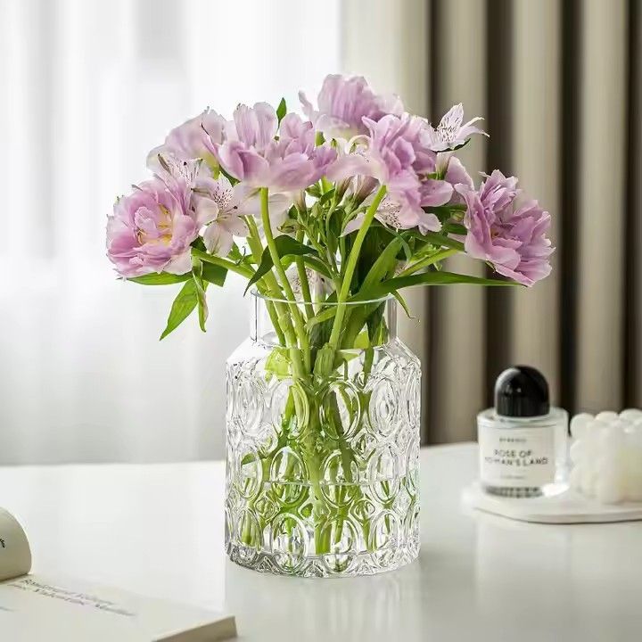 Bright Glass Vase Nordic Creative Flower Arrangement Dried Desktop Flower Pot Glass Vase