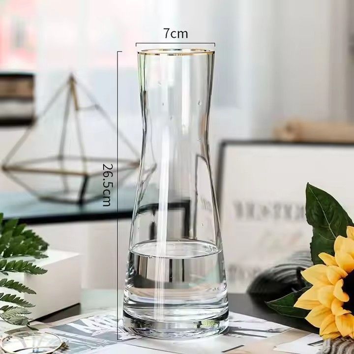 Handblown Home Goods Blown Restaurant Glass Table Flower Vase En Verre Transparent