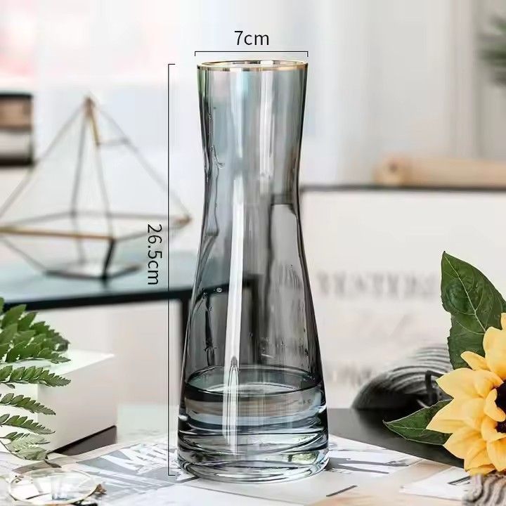 Handblown Home Goods Blown Restaurant Glass Table Flower Vase En Verre Transparent