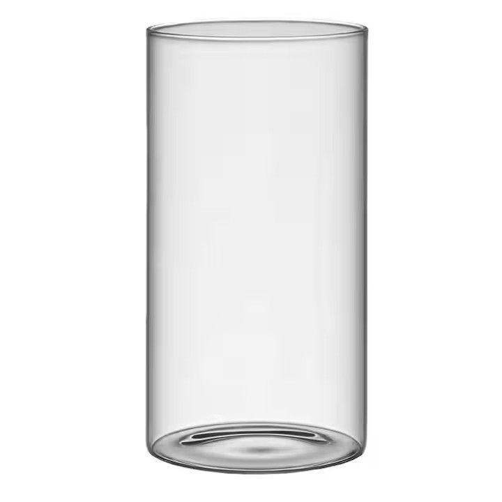 Customizable Tall Blown Cylinder Transparent Glass Vase Minimalist European Design for Birthday Gifts Tabletop Flowers Vase