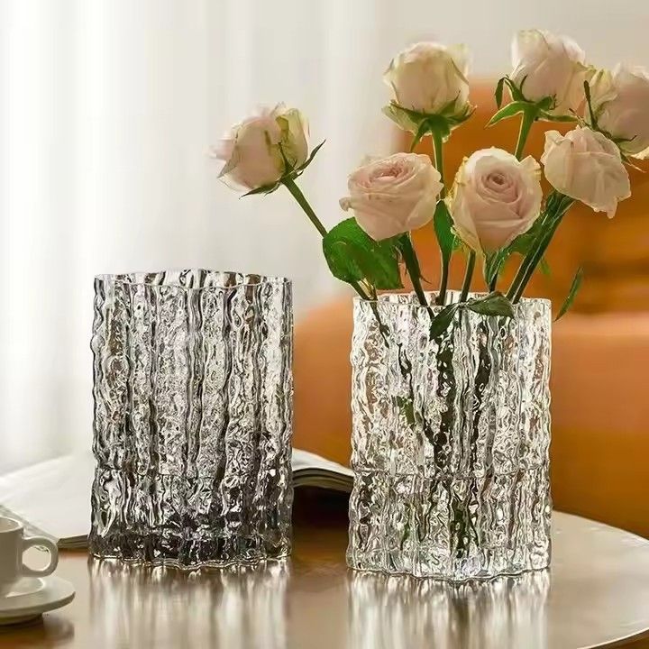 Flower Vase Large Size Tail Shape Thickened Crystal Glass vase for Home Decor Wedding or Gift