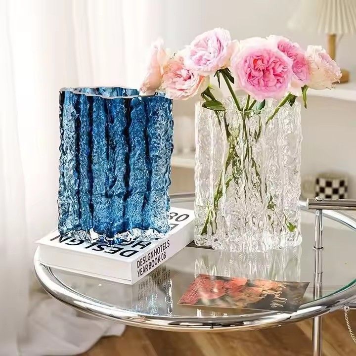 Flower Vase Large Size Tail Shape Thickened Crystal Glass vase for Home Decor Wedding or Gift