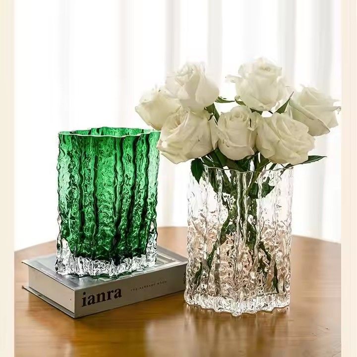 Flower Vase Large Size Tail Shape Thickened Crystal Glass vase for Home Decor Wedding or Gift