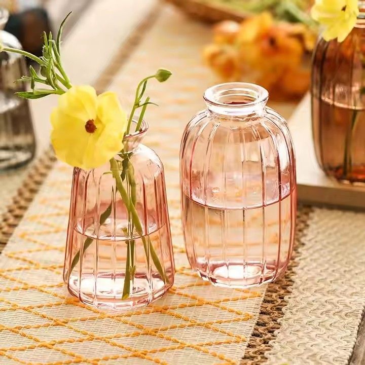 Wholesale Stained Glass Small Vase Living Room Flower Arranger Hydroponic Mini Pumpkin Glass Flower Vase