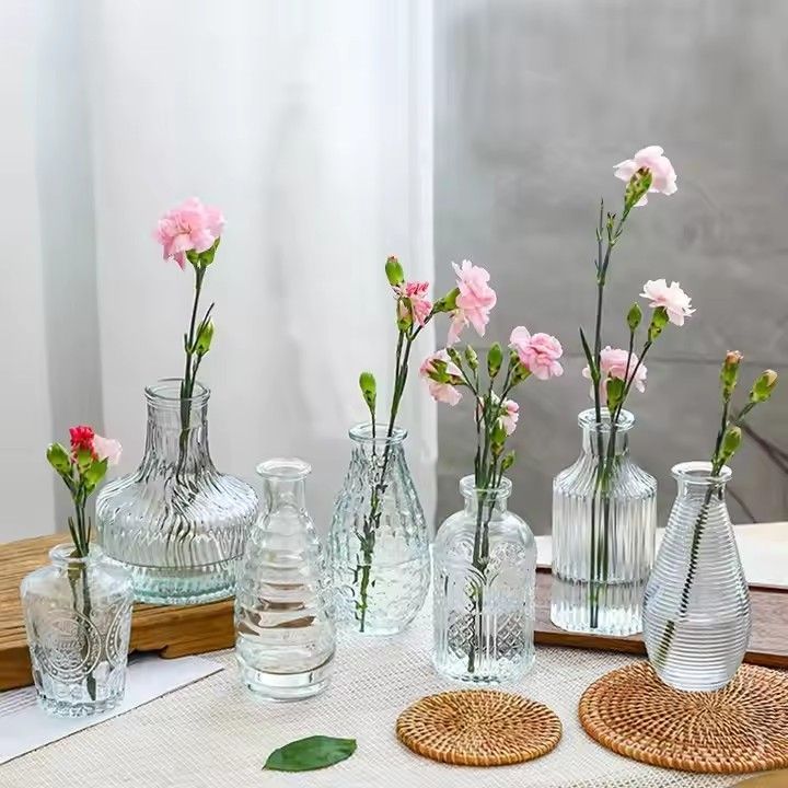 wholesale mini small glass crystal luxury vase set aromatherapy bottle vases for home centerpieces