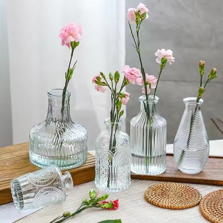 wholesale mini small glass crystal luxury vase set aromatherapy bottle vases for home centerpieces