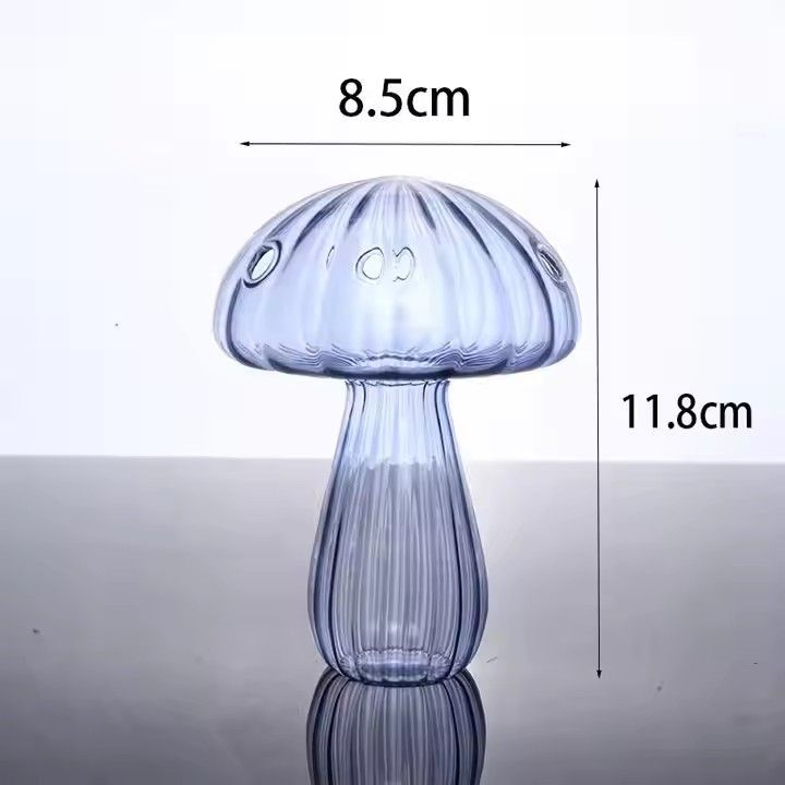 Custom Blown Mushroom Shaped Colored Flower Vase for Table Decoration