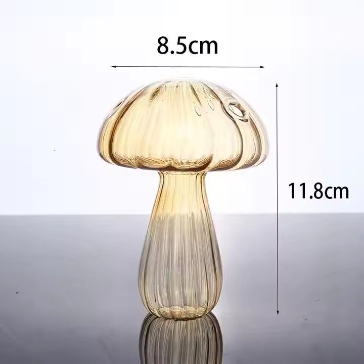 Custom Blown Mushroom Shaped Colored Flower Vase for Table Decoration