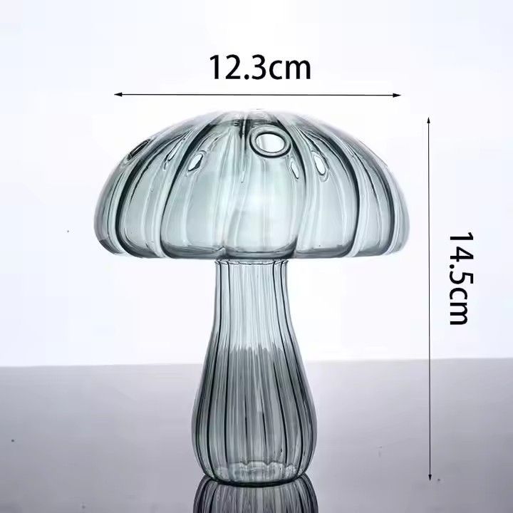 Custom Blown Mushroom Shaped Colored Flower Vase for Table Decoration