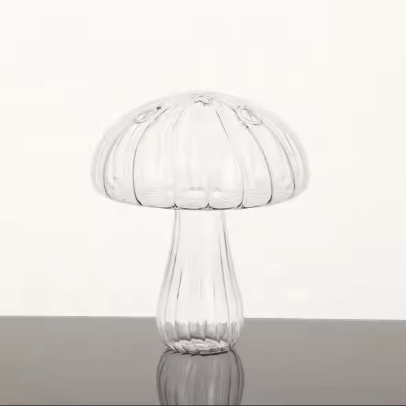 Mushroom shaped glass flower vase table decoration rose white cylinder vase