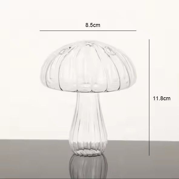 Mushroom shaped glass flower vase table decoration rose white cylinder vase