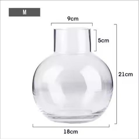 Wholesale Ball Straight Mouth Colorful Glass Vase Living Room Desktop Flower Arrangement Water Vase Decoration Flowers Dried