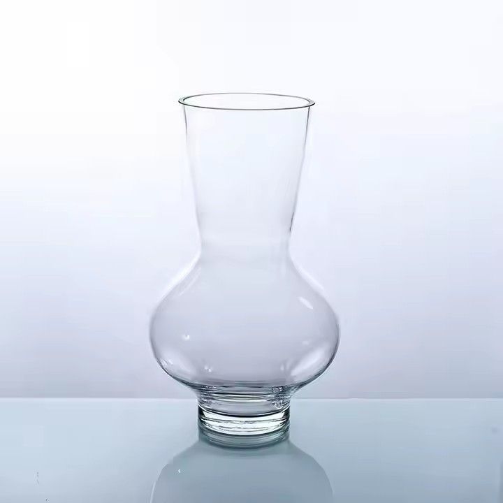 Wholesale colorful round shape 28cm tall decorative transparent vase clear cylinder glass flower vases for home decoration