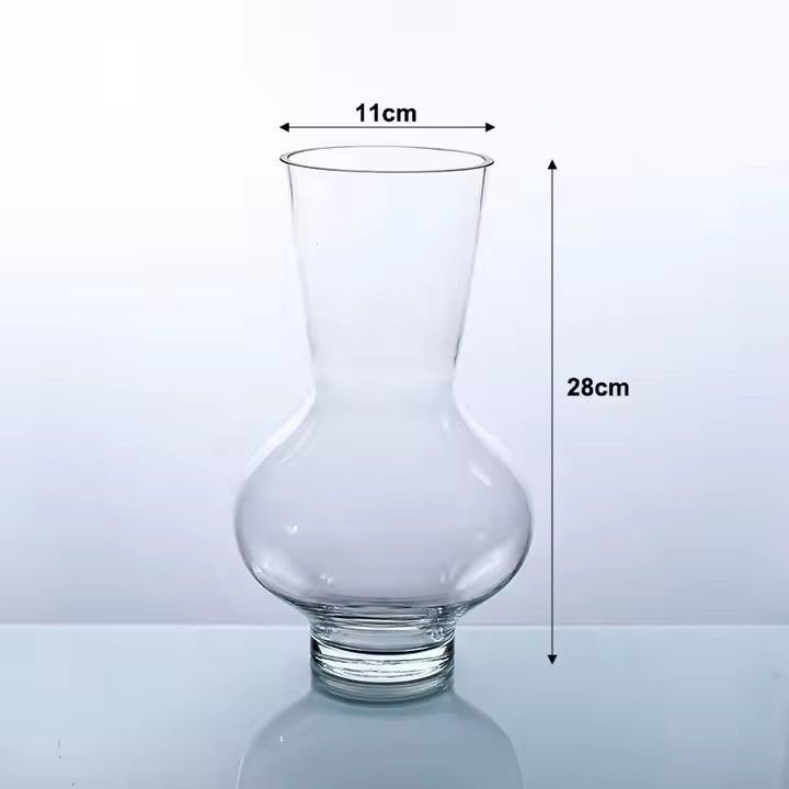 Wholesale colorful round shape 28cm tall decorative transparent vase clear cylinder glass flower vases for home decoration