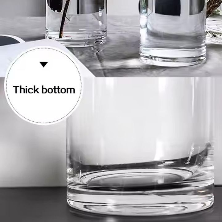 Wholesale Clear Cylinder Glass Vase For Home Decor Tabletop Crystal Glass Vase For Flowers Amazon Top Sell