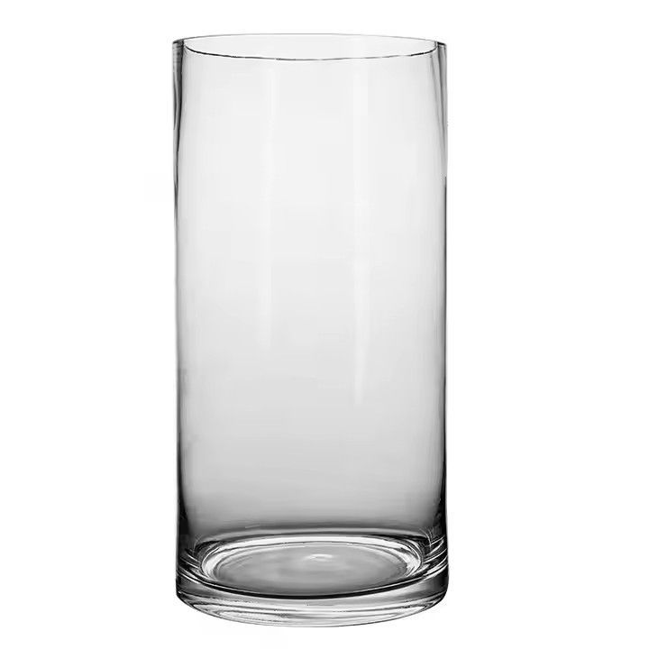 Wholesale Clear Cylinder Glass Vase For Home Decor Tabletop Crystal Glass Vase For Flowers Amazon Top Sell