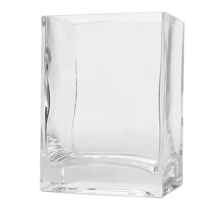 Wholesale rectangle glass decorative vase flower wedding decoration from china