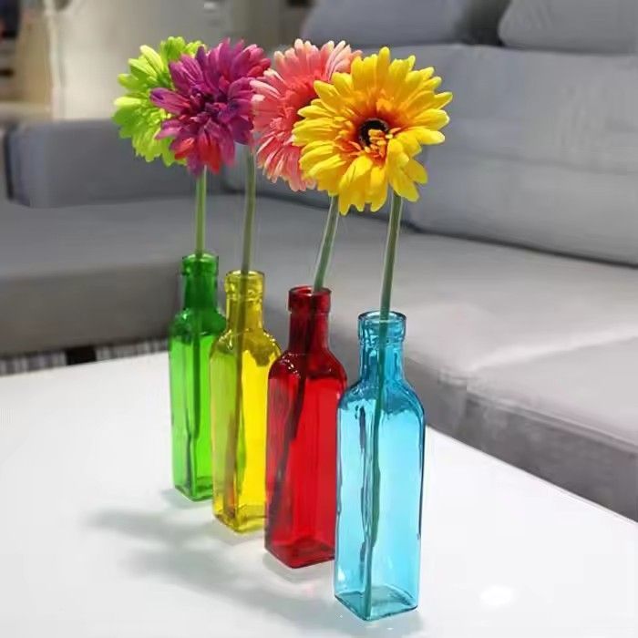 European 4 color recycled glass bottle flower vase murano glass vase