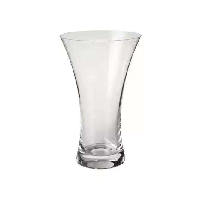 Home decoration trumpet clear glass flared vase wholesale