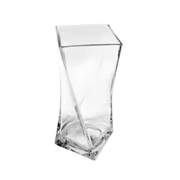 China factory square twisted glass vase in bulk