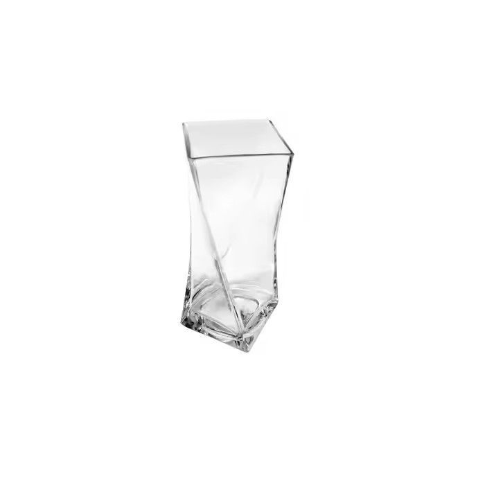 China factory square twisted glass vase in bulk