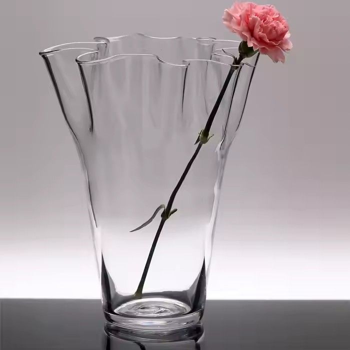 Tall wedding clear modern lalique glass vase for sale