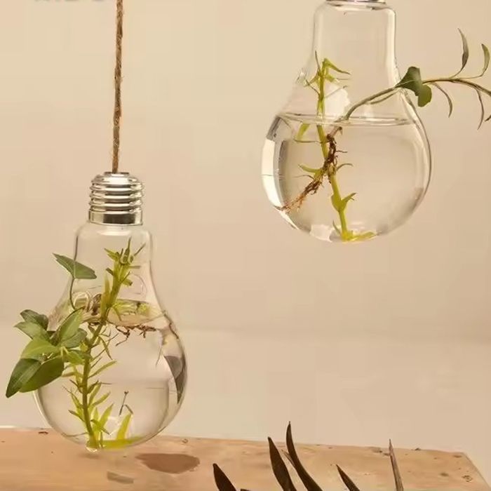 Wedding decor light bulb lamp glass vase for water plants