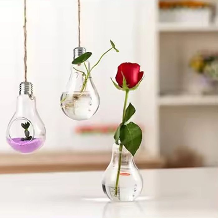 Wedding decor light bulb lamp glass vase for water plants