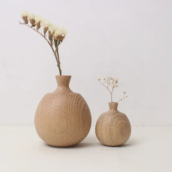 Custom Design Wood Flower Vase Home Office Wedding Tabletop Decorative Wooden Vase