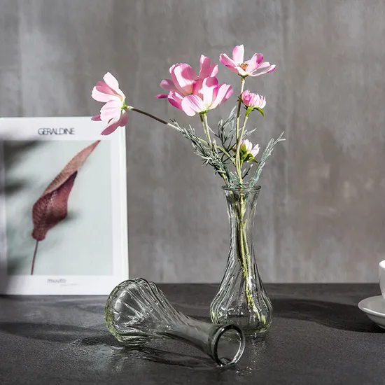 Transparent Glass Vase Living Room Flower Arrangement Decoration Simple Floor Large Decoration Glass Vases