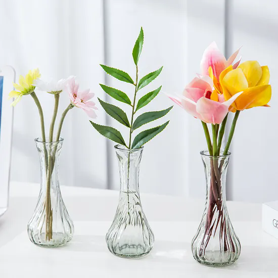 Transparent Glass Vase Living Room Flower Arrangement Decoration Simple Floor Large Decoration Glass Vases