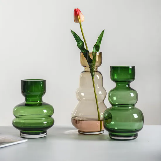 Hot Selling Innovative Products Hand Blown Creative Round Shape Hydroponic Glass Vase