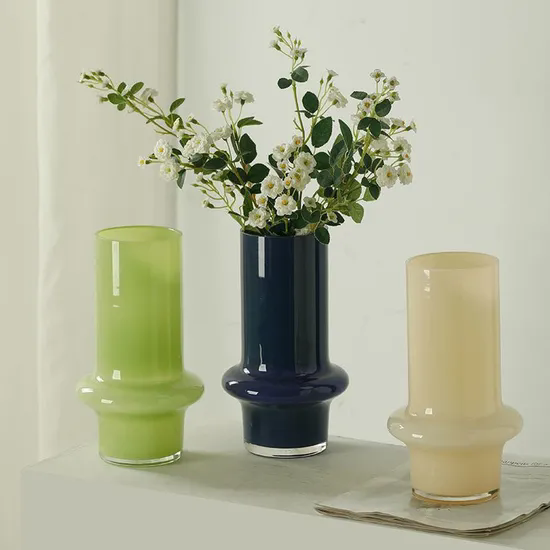 Light Luxury Opaque Colored Glass Vase High Creativity Home Decoration Vase Wholesale