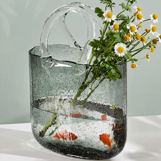 Modern Grey Decorative Flower, 24cm Antique Square Large Centerpiece Transparent 10" Clear Cylinder Glass Vase