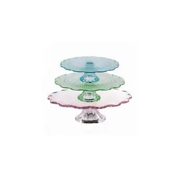 High Quality Transparent Glass Cake Plate With Cover