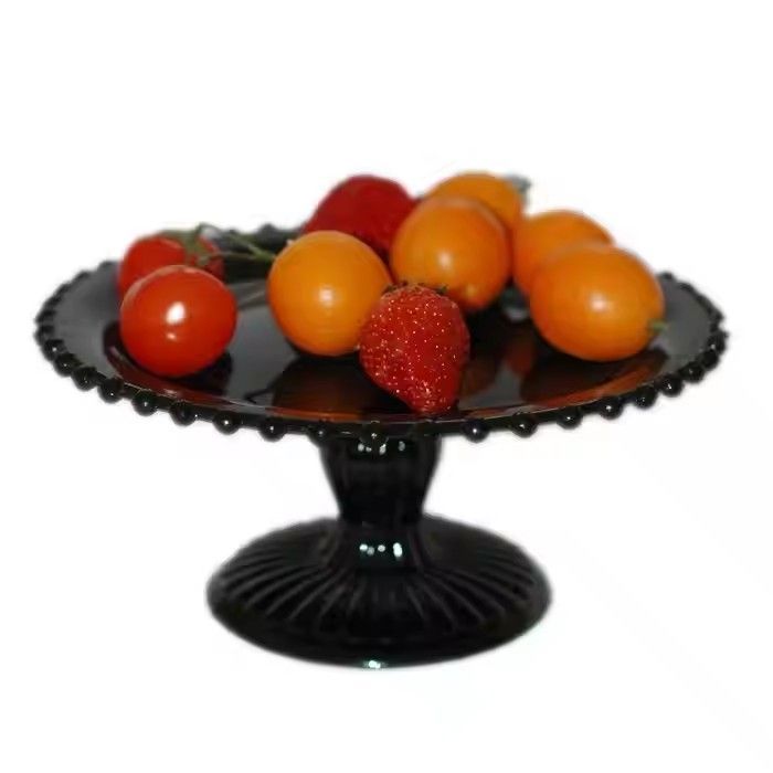 Pedestal Songbird Rotating Crystal Glass Cake Stand With Dome