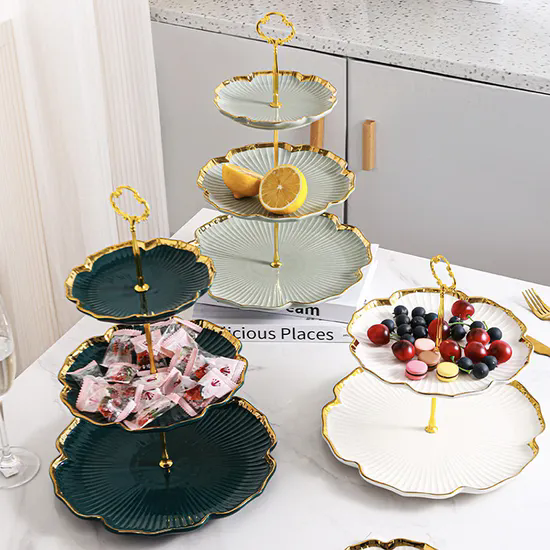 Weddings Birthday Party Cupcake Cake Stand Multi-Layer Ceramic Cake Stand with Handles