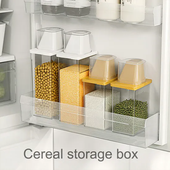 Food Storage Container Airtight Can Storage Jar Oatmeal Grain Cereal Plastic Transparent Storage Tank