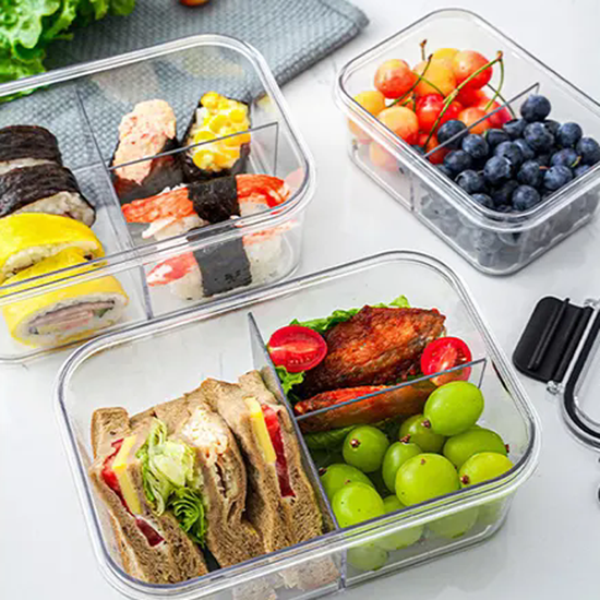 Bento Lunch Box with Lid Kitchen Food Vegetable Refrigerator Fresh-Keeping Storage Box