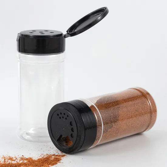 Clear Plastic Spice Bottles Seasoning Containers Pepper Salt 100ml Plastic Pet Shaker Spice Jar