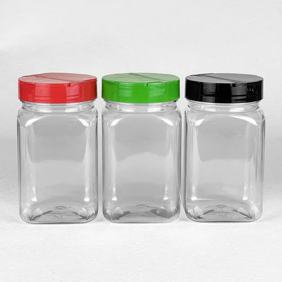 400ml Square Plastic Jars Bottles Dual Open Shaker Lids Spice Packaging Jar