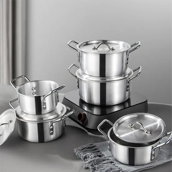 Home and Kitchen Uncoated Cooking Set Cast Granite Aluminum Soup Pots 7 Pieces Aluminum Cookware Set